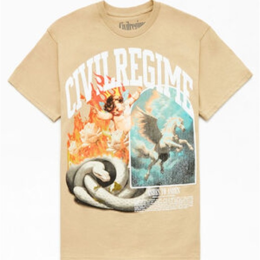 Civil Regime Buried In Smoke Graphic Shirt Size XL